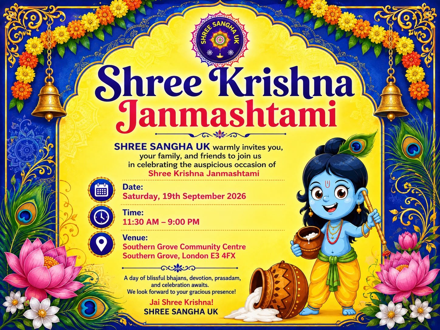 Shree Sangha UK Janmashtami celebration